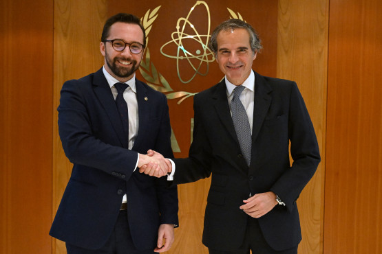 Rafael Mariano Grossi, IAEA Director-General, met with HE Mr. Nicolas Albertoni, Deputy Foreign Minister of Uruguay, during his official visit to the Agency headquarters in Vienna, Austria. 17 May 2024.