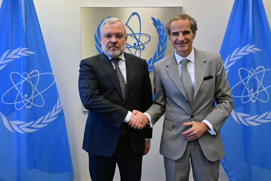 Rafael Mariano Grossi, IAEA Director-General, met with HE Mr. German Galuschenko, Minister of Energy of Ukraine, during his official visit to the Agency headquarters in Vienna, Austria. 11 June 2025.