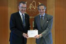 The new Resident Representative of Australia to the IAEA, HE Mr. Ian David Grainge Biggs presented his credentials to IAEA Director General Rafael Mariano Grossi, at the Agency headquarters in Vienna, Austria. 19 May 2023