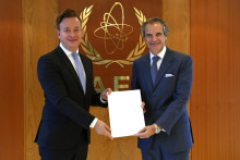 The new Resident Representative of Hungary to the IAEA, HE Mr. Ferenc Dancs, presented his credentials to IAEA Director General Rafael Mariano Grossi, at the Agency headquarters in Vienna, Austria. 1 September 2023


