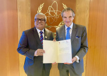The new Resident Representative of Bangladesh to the IAEA, HE Mr. Asad Alam Siam, presented his credentials to IAEA Director General Rafael Mariano Grossi, at the Agency headquarters in Vienna, Austria. 6 September 2023