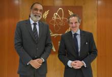 Rafael Mariano Grossi, IAEA Director General, met with Amandeep Singh Gill, United Nations Secretary-General’s Envoy on Technology (OSET), during his official visit to the Agency headquarters in Vienna, Austria. 26 January 2023.


