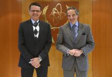 Rafael Mariano Grossi, IAEA Director General, met with Dr. Jose Manuel Matheu, Secretario de Estado Salud during his official visit to the Agency headquarters in Vienna, Austria. 27 February 2023