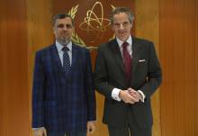 Rafael Mariano Grossi, IAEA Director General, met Faizan Mansoor, Chairman, Pakistan Nuclear Regulatory Authority during his official visit to the Agency headquarters in Vienna, Austria. 24 March 2023. 
