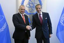 Rafael Mariano Grossi, IAEA Director General, met with HE Mr. Arnoldo Andre Tinoco, Minister for Foreign Affairs of Costa Rica, during his official visit to the Agency headquarters in Vienna, Austria. 8 May 2023