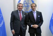 Rafael Mariano Grossi, IAEA Director General, met with Dr. Laurent Leksell, Chairman and Founder of ELEKTA during their official visit to the Agency headquarters in Vienna, Austria. 11 May 2023