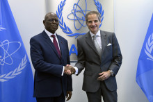 Rafael Mariano Grossi, IAEA Director General, met with HE Mr. Gilbert Mokoki, Minister of Health of Congo, during his official visit to the Agency headquarters in Vienna, Austria. 31 May 2023