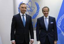 Rafael Mariano Grossi, IAEA Director General, met with HE Mr. Andrzej Duda, President of the Republic of Poland, during his official visit to the Agency headquarters in Vienna, Austria. 14 April 2023. 