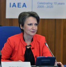 <br><br>With a family of medical professionals, a PhD and Doctor of Science degrees in medical sciences and radiation safety, and field experience in managing consequences of 1986 Chernobyl NPP accident, Elena Buglova went on to head up of the IAEA’s Incident and Emergency Center, including times when it went into 54 days around-the-clock operations to response to Fukushima Daiichi accident. Elena’s involvement with the IAEA began in 1995 at an IAEA workshop where she shared the results of her research on radiation-induced thyroid cancer risks, which later informed the development of the relevant IAEA safety standards.<br><br>
A strong supporter of putting gender equality in practice, Elena encourages women to break the glass ceilings in their minds, and highlights professional self-confidence stemming from continuous learning as a key attribute for success. Supportive supervisors, she says, are very important to helping women to pursue their professional objectives, as well as organizational arrangements that promote policy of gender equality that enable women to advance their careers and enjoy a balanced family life.<br><br>
Elena is currently the Director of the Division of Nuclear Security at the IAEA.<br><br>
Elena’s advice to young women and future leaders is to “persevere in achieving your goals, and always keep learning to be open to new horizons.” 
