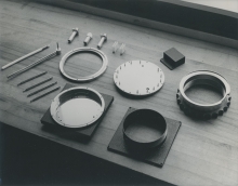 Automatic micro-calorimetric apparatus used to conduct studies on the contamination of the biosphere in the Standardization Section of the IAEA laboratory in Seibersdorf. August 1962.  Please credit IAEA