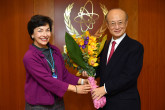 Director General Yukiya Amano returned to the office today and chaired a meeting with Senior Staff.