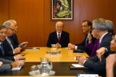 Director General Yukiya Amano returned to the office today and chaired a meeting with Senior Staff.