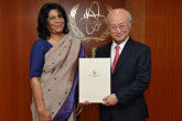 The new Resident Representative of Sri Lanka, Priyanee Wijesekera, presented her credentials to IAEA Director General Yukiya Amano in Vienna, Austria on 12 April 2016.