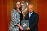 The new Resident Representative of the United States of America, Laura Holgate, presented her credentials to IAEA Director General Yukiya Amano in Vienna, Austria, on 13 July 2016.