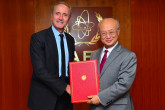 The new Resident Representative of France, Jean-Louis Falconi, presented his credentials to IAEA Director General Yukiya Amano in Vienna, Austria, on 1 September 2016.