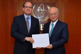 The new Resident Representative of Brazil, Marcel Fortuna Biato, presented his credentials to IAEA Director General Yukiya Amano at the IAEA headquarters in Vienna, Austria on 30 November 2016.