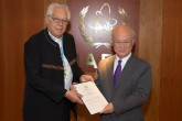 The new Resident Representative of Bolivia, Víctor Veltzé Michel, presented his credentials to IAEA Director General Yukiya Amano at the IAEA headquarters in Vienna, Austria on 19 May 2017
