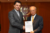 The new Resident Representative of Moldova, Victor Osipov, presented his credentials to IAEA Director General Yukiya Amano at the IAEA headquarters in Vienna, Austria on 21 July 2017
