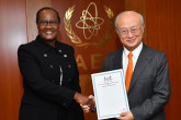 The new Resident Representative of Botswana to the IAEA, Athaliah Lesiba Molokomme, presented her credentials to IAEA Director General Yukiya Amano at the IAEA headquarters  in Vienna, Austria, on 15 September 2017.
