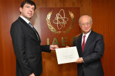 The new Resident Representative of Latvia to the IAEA, Jānis Zlamets, presented his credentials to IAEA Director General Yukiya Amano at the IAEA headquarters  in Vienna, Austria, on 16 October 2017.
