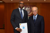  <br>
The new Resident Representative of Mali to the IAEA, Mamadou Henri Konate, presented his credentials to IAEA Director General Yukiya Amano at the IAEA headquarters in Vienna, Austria, on 22 February 2018.
 </br>
 <br>
Le nouveau représentant résident du Mali auprès de l’AIEA, Mamadou Henri Konate, a présenté ses lettres de créance au Directeur général de l’AIEA Yukiya Amano au siège de l’AIEA, à Vienne (Autriche), le 22 février 2018.
 </br>