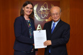 The new Resident Representative of Norway to the IAEA, Kjersti Ertresvaag Andersen, presented her credentials to IAEA Director General Yukiya Amano at the IAEA headquarters in Vienna, Austria on 5 April 2018.