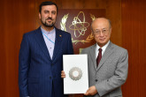 The new Resident Representative of the Islamic Republic of Iran to the IAEA, Kazem Gharib Abadi, presented his credentials to IAEA Director General Yukiya Amano at the IAEA headquarters in Vienna, Austria, on 2 July 2018.