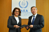 The new Resident Representative of the Republic of Malta to the IAEA, HE Ms Natasha Meli Daudey, presented her credentials to Dazhu Yang (right), IAEA Acting Director General, and Head of the Department of Technical Cooperation at the IAEA headquarters in Vienna, Austria, on 1 October 2018.