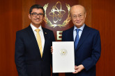 The new Resident Representative of Paraguay to the IAEA, HE Mr Juan Francisco Facetti, presented his credentials to IAEA Director General Yukiya Amano at the IAEA headquarters in Vienna, Austria, on 10 May 2019