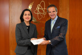 The new Resident Representative of El Salvador to the IAEA, HE Ms. Julia Emma Villatoro Tario, presented her credentials to IAEA Director General Rafael Mariano Grossi at the Agency headquarters in Vienna, Austria, on 22 January 2020
