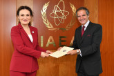 The new Resident Representative of Georgia to the IAEA, HE Ms. Ketevan Tsikhelashvili, presented her credentials to IAEA Director General Rafael Mariano Grossi at the Agency headquarters in Vienna, Austria, on 22 July 2020.