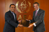 The new Resident Representative of Bangladesh to the IAEA, HE Mr. Muhammad Abdul Muhith, presented his credentials to IAEA Director General Rafael Mariano Grossi at the Agency headquarters in Vienna, Austria, on 28 August 2020.

