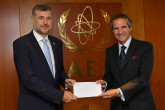 The new Resident Representative of Monaco to the IAEA, HE Mr. Frédéric Labarrére, presented his credentials to IAEA Director General Rafael Mariano Grossi at the Agency headquarters in Vienna, Austria, on 9 September 2020.
