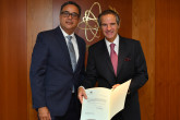 The new Resident Representative of Egypt to the IAEA, HE Mr. Mohamed Elmolla, presented his credentials to IAEA Director General Rafael Mariano Grossi at the Agency headquarters in Vienna, Austria, on 10 September 2020.



