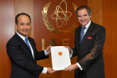 The new Resident Representative of Viet Nam to the IAEA, HE Mr. Nguyen Trung Kien, presented his credentials to IAEA Director General Rafael Mariano Grossi at the Agency headquarters in Vienna, Austria. 3 June 2021

