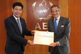 The new Resident Representative of Kyrgyzstan to the IAEA, HE Mr. Tolendy Makeyev, presented his credentials to IAEA Director General Rafael Mariano Grossi at the Agency headquarters in Vienna, Austria. 18 August 2021