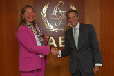 The new Resident Representative of Sweden to the IAEA, HE Ms. Annika Markovic, presented her credentials to IAEA Director General Rafael Mariano Grossi at the Agency headquarters in Vienna, Austria. 3 September 2021

