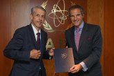 The new Resident Representative of Slovakia to the IAEA, HE Mr. Radomir Bohác, presented his credentials to IAEA Director General Rafael Mariano Grossi at the Agency headquarters in Vienna, Austria. 16 September 2021



