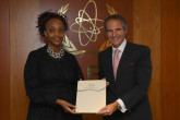 The new Resident Representative of Lesotho to the IAEA, HE Ms. Senate Barbara Masupha, presented her credentials to IAEA Director General Rafael Mariano Grossi at the Agency headquarters in Vienna, Austria. 17 September 2021