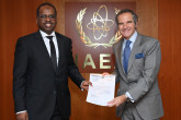 The new Resident Representative of Djibouti to the IAEA, HE Mr. Yacin Houssein Douale, presented his credentials to IAEA Director General Rafael Mariano Grossi, at the Agency headquarters in Vienna, Austria. 21 January 2021