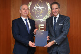 The new Resident Representative of Romania to the IAEA, HE Mr. Stelian Stoian, presented his credentials to IAEA Director General Rafael Mariano Grossi, at the Agency headquarters in Vienna, Austria. 9 February 2021