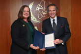 The new Resident Representative of the United States of America to the IAEA, HE Ms. Laura S. H. Holgate, presented her credentials to IAEA Director General Rafael Mariano Grossi, at the Agency headquarters in Vienna, Austria. 8 April 2022