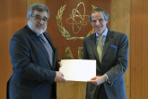 The new Resident Representative of Portugal to the IAEA, HE Mr. Miguel Maria Simoes Coelho de Almeida e Sousa, presented his credentials to IAEA Director General Rafael Mariano Grossi, at the Agency headquarters in Vienna, Austria. 16 May 2022