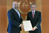 The new Resident Representative of Kuwait to the IAEA, HE Mr. Talal Al Fassam, presented his credentials to IAEA Director General Rafael Mariano Grossi, at the Agency headquarters in Vienna, Austria. 9 September 2022