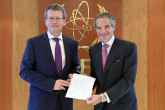 The new Resident Representative of Luxembourg to the IAEA, HE Mr. Jean Graff, presented his credentials to IAEA Director General Rafael Mariano Grossi, at the Agency headquarters in Vienna, Austria. 9 September 2022
