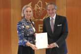 The new Resident Representative of Belgium to the IAEA, HE Ms. Caroline Vermeulen, presented her credentials to IAEA Director General Rafael Mariano Grossi, at the Agency headquarters in Vienna, Austria. 12 September 2022