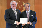 The new Resident Representative of Monaco to the IAEA, HE Mr. Lorenzo Ravano, presented his credentials to IAEA Director General Rafael Mariano Grossi, at the Agency headquarters in Vienna, Austria. 12 September 2022