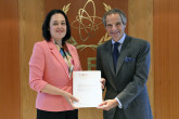 The new Resident Representative of Moldova to the IAEA, HE Ms. Mihaela Mocanu, presented her credentials to IAEA Director General Rafael Mariano Grossi, at the Agency headquarters in Vienna, Austria. 16 September 2022


