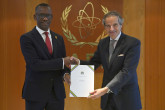 The new Resident Representative of Tanzania to the IAEA, HE Mr. Celestine Joseph Mushy, presented his credentials to IAEA Director General Rafael Mariano Grossi, at the Agency headquarters in Vienna, Austria. 1 November 2022