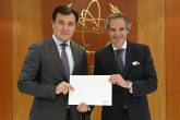 The new Resident Representative of Kazakhstan to the IAEA, HE Mr. Alibek Bakayev, presented his credentials to IAEA Director General Rafael Mariano Grossi, at the Agency headquarters in Vienna, Austria. 14 November 2022